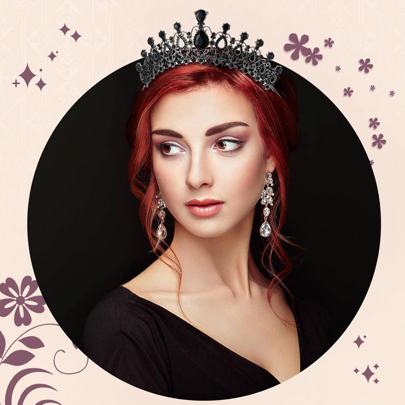 Loetere 12 Pcs Crystal Tiara and Princess Crown with Comb Crown Rhinestone Women Girls Tiara Headpiece Queen Hair Accessories for Birthday Party Wedding Prom Halloween Cosplay Costume - Image 4